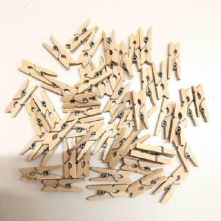 Mini Pregador Madeira Cru 2,5cm - Pacote c/50 und